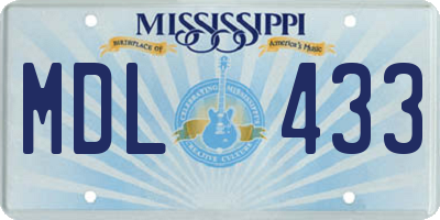 MS license plate MDL433