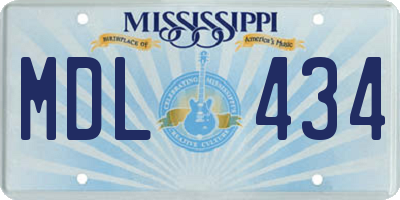 MS license plate MDL434