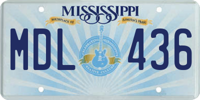 MS license plate MDL436