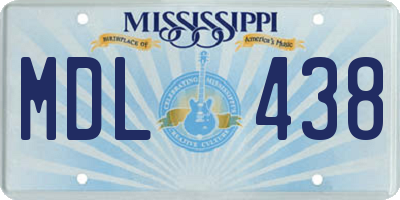 MS license plate MDL438