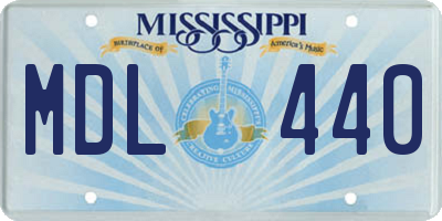 MS license plate MDL440
