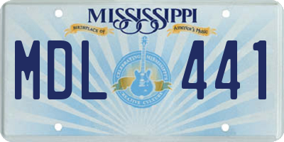 MS license plate MDL441