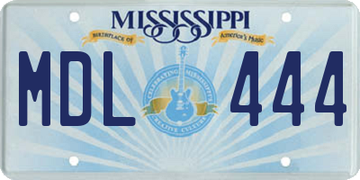 MS license plate MDL444