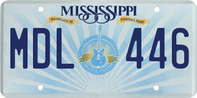 MS license plate MDL446