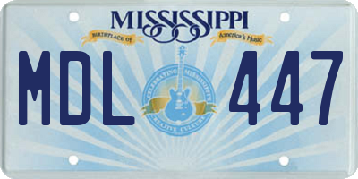 MS license plate MDL447
