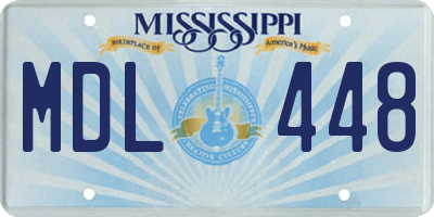 MS license plate MDL448