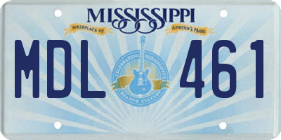 MS license plate MDL461