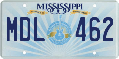 MS license plate MDL462