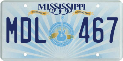 MS license plate MDL467