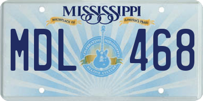 MS license plate MDL468