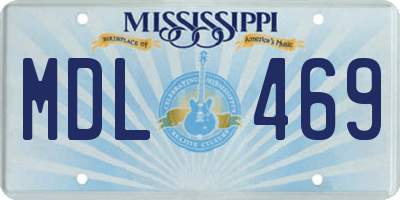 MS license plate MDL469