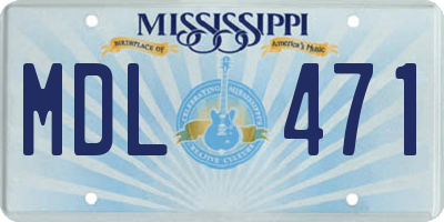 MS license plate MDL471
