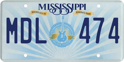 MS license plate MDL474