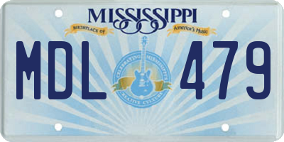 MS license plate MDL479