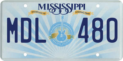 MS license plate MDL480