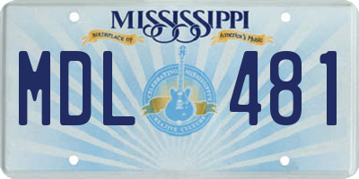 MS license plate MDL481