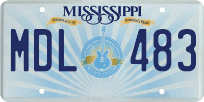 MS license plate MDL483