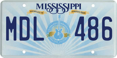 MS license plate MDL486