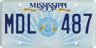 MS license plate MDL487