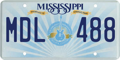 MS license plate MDL488