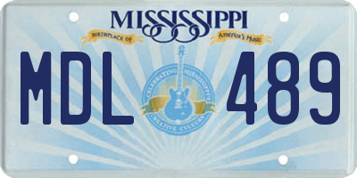 MS license plate MDL489