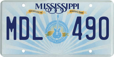 MS license plate MDL490