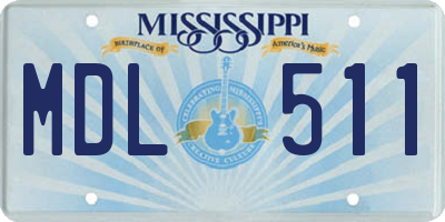 MS license plate MDL511