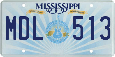MS license plate MDL513