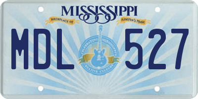 MS license plate MDL527