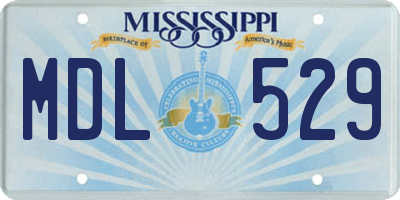 MS license plate MDL529