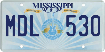 MS license plate MDL530