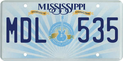 MS license plate MDL535
