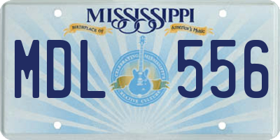 MS license plate MDL556