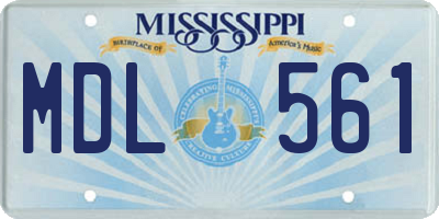 MS license plate MDL561