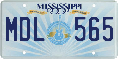 MS license plate MDL565