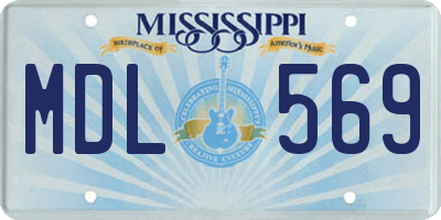 MS license plate MDL569