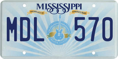 MS license plate MDL570