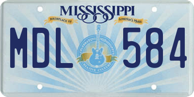 MS license plate MDL584
