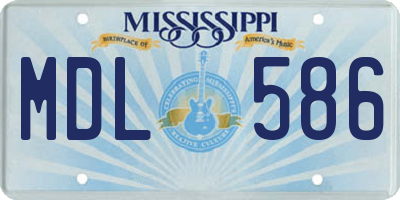 MS license plate MDL586