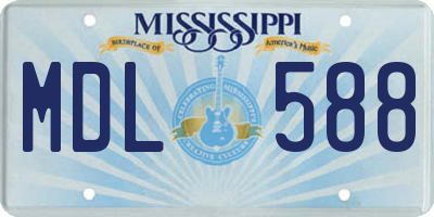 MS license plate MDL588