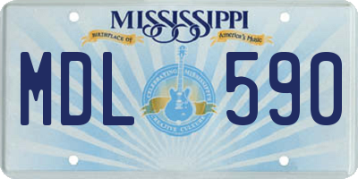 MS license plate MDL590