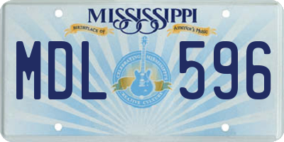 MS license plate MDL596