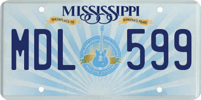 MS license plate MDL599