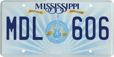 MS license plate MDL606