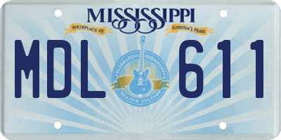 MS license plate MDL611