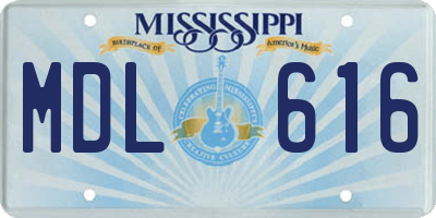 MS license plate MDL616