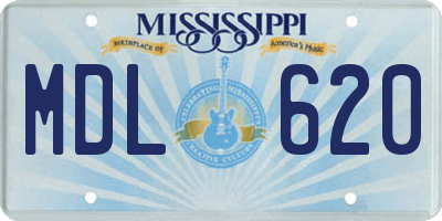 MS license plate MDL620