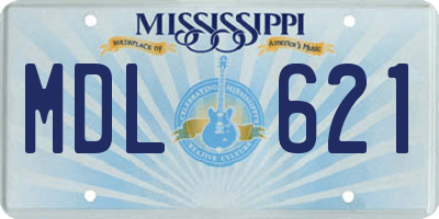 MS license plate MDL621