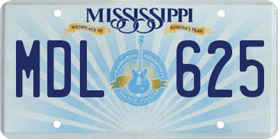 MS license plate MDL625