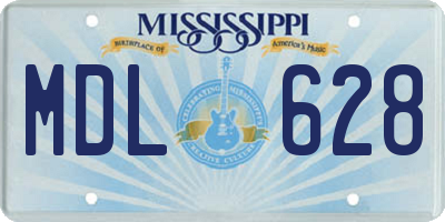 MS license plate MDL628